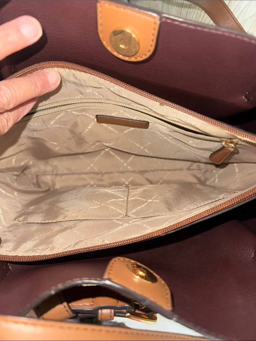 Michael Kors Emilia Large Pebbled Leather Belt-Detail Tote